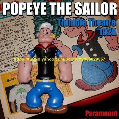 熱銷# 瑕疵美國復古玩具大力水手POPEYE手辦鐵線公仔玩具模型