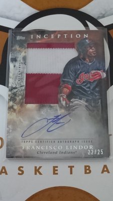2018 Topps Inception FRANCISCO LINDOR 簽名Patch球衣卡(22/25)