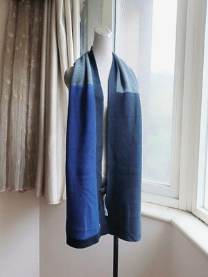 Armani Exchange A/X 藍灰色塊圍巾