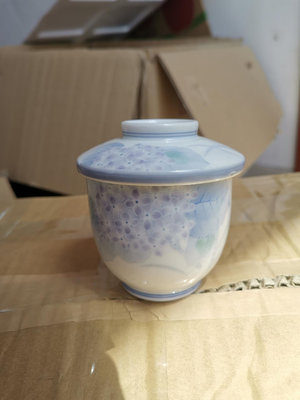 中古美術瓷器 vatage日本 光峰窯 蘭花蓋杯 茶杯茶碗主