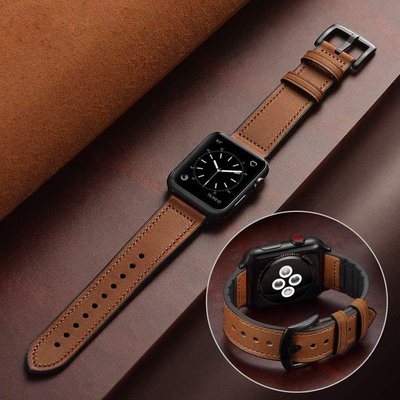 蘋果錶帶 適用於Apple watch 6 5 7 SE 蘋果手錶 真皮錶帶 iwatch 38 40 42 44mm