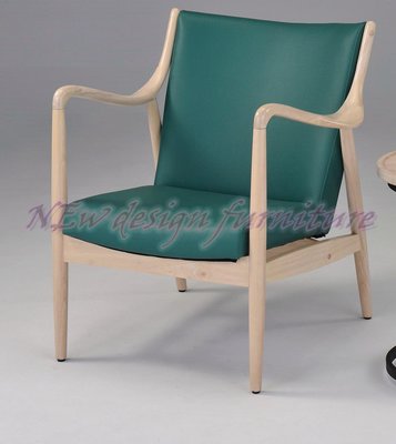 【N D Furniture】台南在地家具-造型橡膠木全實木彎曲扶手皮革休閒椅/躺椅/沙發BG