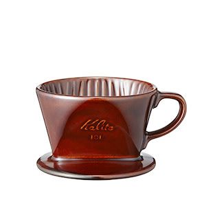 南美龐老爹咖啡 Kalita 101 陶瓷 咖啡濾杯 扇型 1~2人份 3孔 (咖啡色)日本製、黑色 咖啡滴漏流速較慢