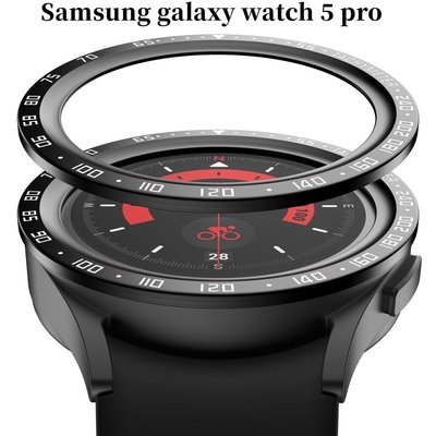 gaming微小配件-三星 Galaxy Watch 5 pro表圈 不銹鋼邊框 保護蓋 金屬錶框 刻度表環 適用三星手錶-gm