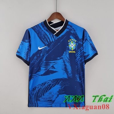 【全新免運】2022 Brazil Classic Blue Soccer Jersey Discount Shirts Thai足球短袖訓練服