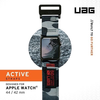 UAG Apple Watch 1 2 3 4 5 42mm 44mm SPORT 時尚錶帶 尼龍錶帶 不銹鋼扣環