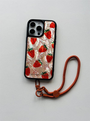 日本草莓手機殼適用蘋果15promax粉色紅色mikko聯名ssself正品iphone14保護套可愛少女卡通女生全包防摔硬殼