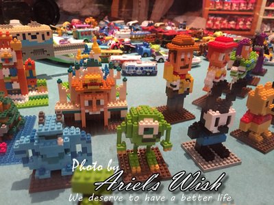 Ariel's Wish日本東京Disney迪士尼怪獸電力公司毛怪蘇麗文大眼仔麥克-DIY手做樂高LEGO積木-現貨在台