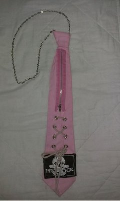 全新 粉紅色項鍊領帶 粉紅搖滾 龐克搖滾風領帶 項鍊 領帶 造型項鍊 個性領帶 配件