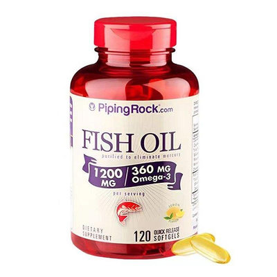Piping Rock深海魚油1200mg 120粒歐米伽3檸檬草油無腥味易吞服海中軟黃金【效期福利品23年12月到期】