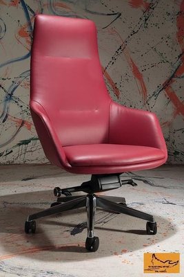億嵐家具《瘋椅》英國鷹牌 聖保羅三代(S'antpaul III ) (桃紅色/黑色) 人體工學椅/主管椅/皮椅 電競椅