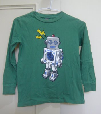 (100元二手物)NET kids綠色機器人長T 6歲120cm