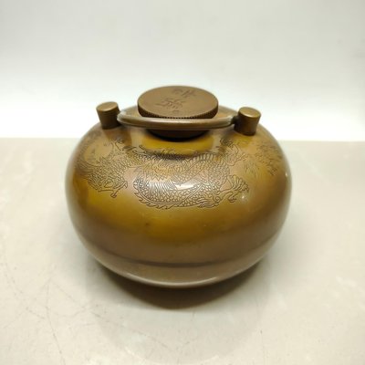 小暖手寶，暖壺材質，黃銅做舊復古工藝72重約250克07124