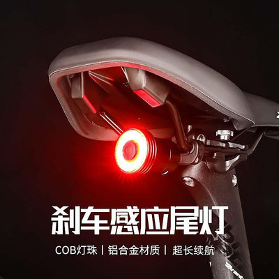 自行車尾燈公路車剎車感應警示燈USB防水車燈戶外山地車騎行燈