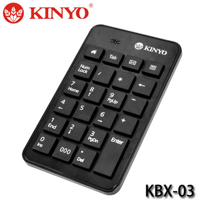 【MR3C】含稅附發票 KINYO 金葉 KBX-03 筆電專用數字鍵盤 薄膜式按鍵 低噪音 4個多媒體鍵