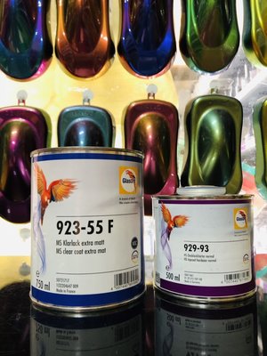 新品上市 德國原裝 鸚鵡 Glasurit 923-55F 頂級全消光金油 消光透明漆台灣區經銷商(1立組)另售杜雅