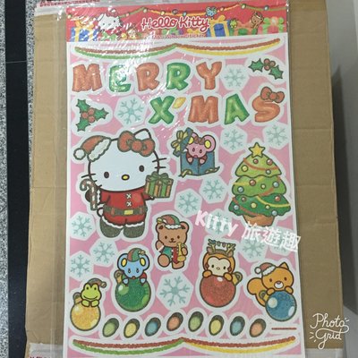 [Kitty 旅遊趣] Hello Kitty 聖誕窗貼貼紙 造型貼紙 凱蒂貓 聖誕貼紙 特價