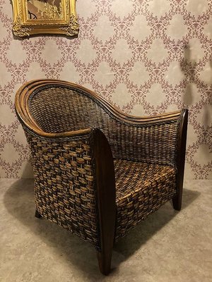 1960's丹麥藤編橡木扶手椅#521064