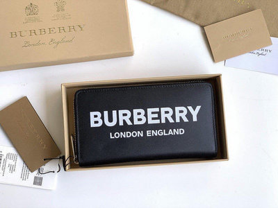 現貨 精品代購 Burberry 巴寶莉 專櫃名品 皮夾 拉鍊式長夾 Burberry字母印花 卡位多 鈔票層多 可開發票