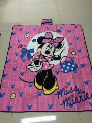 [現貨]可愛卡通 米妮 Minnie Mouse 戶外 野餐墊 絨布 防水防潮 輕便攜帶 兒童爬行地墊 多功能地墊摺疊墊