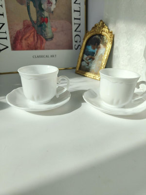 法國弓箭手Arcopal奶玻璃咖啡杯 強化瓷咖啡杯 防摔瓷咖
