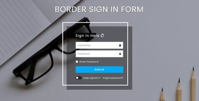 BORDER SIGN IN FORM  響應式網頁模板、HTML5+CSS3、網頁設計  #03036