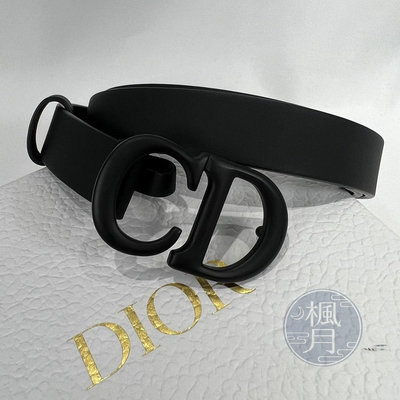 BRAND楓月 Christian Dior 迪奧 霧黑 CD 細版 皮帶 #80 腰帶 配件 精品皮帶 穿搭配件