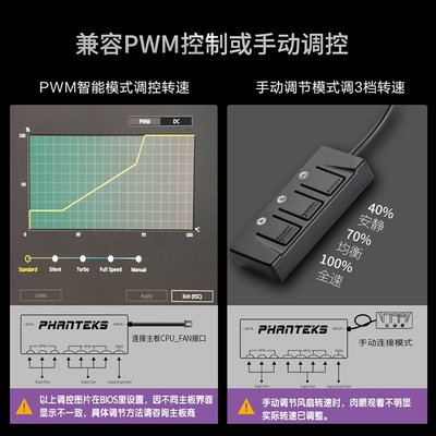 追風者 PWHUB_02 PWM電腦智能溫控風扇調速器調速集線器小3pin4針