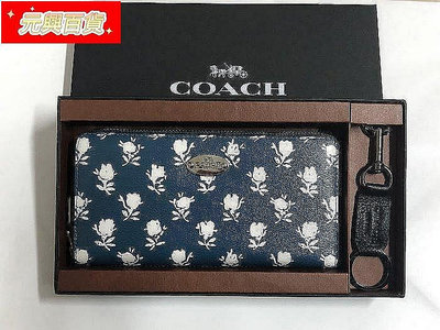 COACH 蔻馳 COACH 53026 新款女士拉鏈式皮夾 長夾 玫瑰花卉印花設計 手拿包