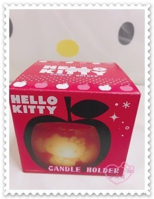 ♥小公主日本精品♥Hello Kitty 透影玻璃 芳香 好好聞 玫瑰香蠟燭 33181509