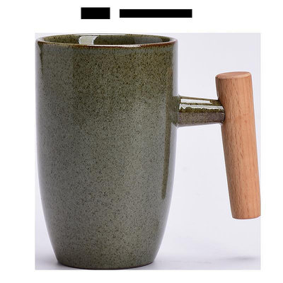 陶瓷杯日式手工復古創意侘寂風咖啡杯陶瓷水杯辦公室大容量泡茶杯木把手茶杯