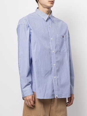 A BATHING APE striped button-up shirt