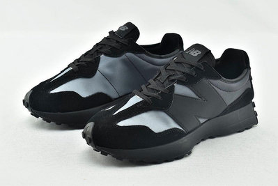 【實拍】NEW BALANCE 327 黑色 全黑 漸層 麂皮 復古 休閒 慢跑鞋 NB327 男女鞋