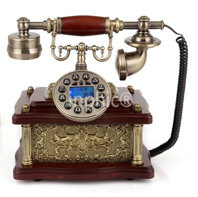 INPHIC-歐式電話機實木復古電話機復古電話機家用座機