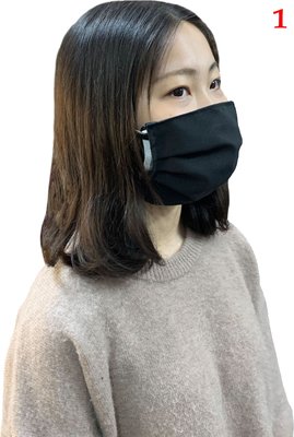 【IMAGEDUCK】M7699-1-(特價拍品)棉質口罩套+彈性耳帶(黑色)台灣製