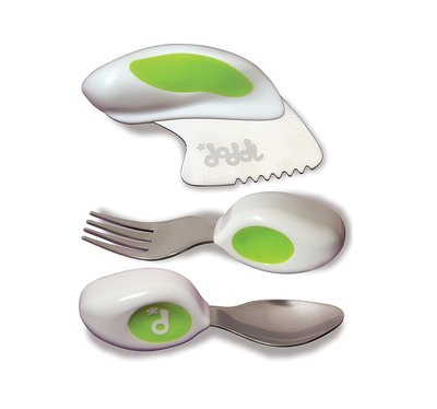 【英倫代購】英國 Doddl 人體工學兒童餐具組／適合週歲(12m+）以上幼兒／包含安全刀具、叉子、湯匙
