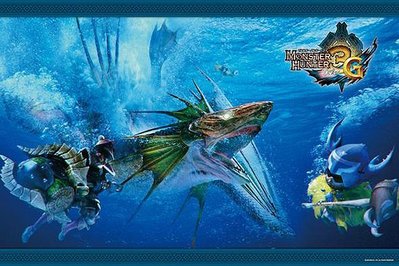 1000-191 絕版1000片日本正版拼圖．MONSTER HUNTER 魔物獵人 3G 魚竜種