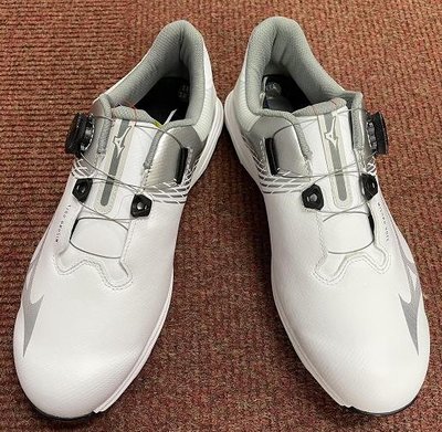 (易達高爾夫)全新原廠MIZUNO 51GM225505 白/銀色 男仕 有釘 高爾夫球鞋