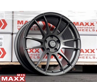 可議價 全新鋁圈 MAXX M15 旋鍛 18吋 5孔114.3 5孔108 5孔100 5孔112 5孔120 平光灰