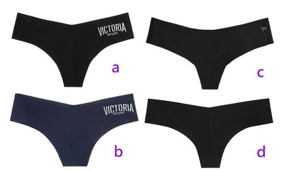 【♥美國派♥】(XS/S號) 無痕丁字褲 Victoria's Secret維多利亞的秘密PINK LOGO 黑 膚色