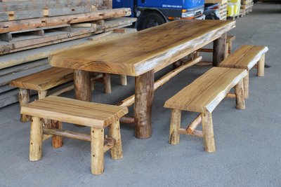 【原味手工家具】馬來柚木餐桌椅組 -台南 原木 家具