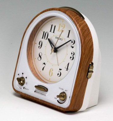 日本原裝進口 正品SEIKO精工時鐘掃秒靜音鐘房間客廳歐式時鐘木頭感鐘錶送禮禮物鬧鐘 6630c