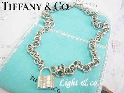 【Light &amp; co.】專櫃真品保證 TIFFANY &amp; CO 925 純銀1837 鎖頭 手鍊 經典款 項鍊 雙圈手鍊