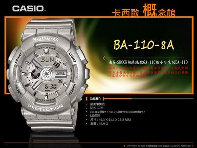 【卡西歐概念館】13"09 Baby-G 最新力作BA-110(金屬灰) 雙顯酷炫重機裝置 G-SHOCK MINI版