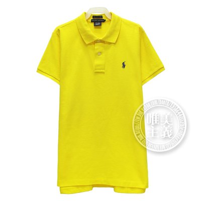 唯美主義~Ralph Lauren THE SKINNY POLO小馬刺繡短袖POLO衫-黃色(L)
