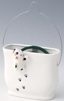 日本進口 日本製陶瓷蚊香盒 貓咪腳印造型蚊香架 居家園藝用品 防蚊香盒薰香盒 2266A