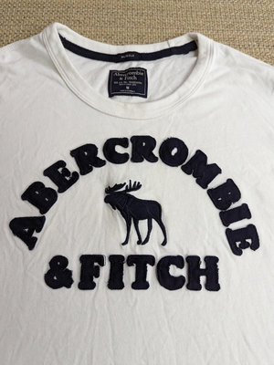 Abercrombie & Fitch AF 經典長袖白色T-shirt S號 M號