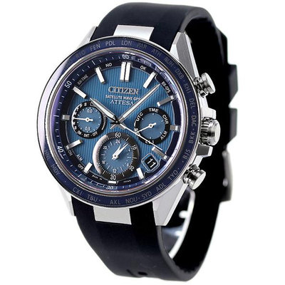 預購 CITIZEN CC4050-18L 星辰錶 手錶 44.5mm ATTESA 光動能 GPS衛星電波 藍色面盤 黑色PU錶帶 男錶女錶