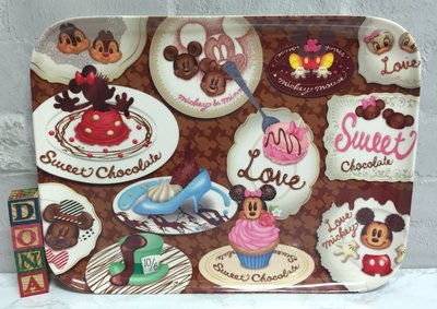 【Dona日貨】日本迪士尼store限定 米老鼠米奇米妮奇奇蒂蒂甜蜜巧克力甜點杯子蛋糕 托盤/盤子/餐盤 A13