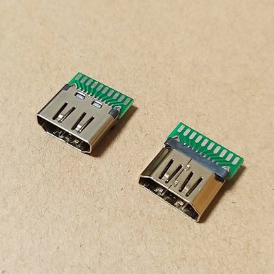 連接器 19PIN標準 HDMI母頭插頭 銲線式母頭 連接器帶PCB板 HDMI插頭